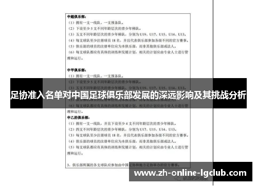 足协准入名单对中国足球俱乐部发展的深远影响及其挑战分析